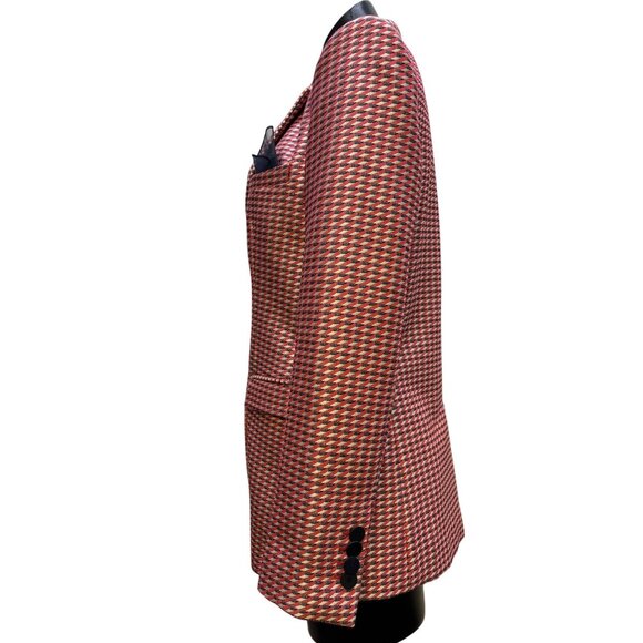 Armani Collezioni Print Suit Jacket Red & Black Size 6 - Picture 4 of 10